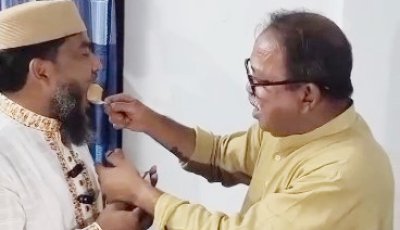জামায়াত প্রার্থীর বাসায় গিয়ে মিষ্টিমুখ করালেন বিএনপি বিজয়ী মির্জা ফয়সল