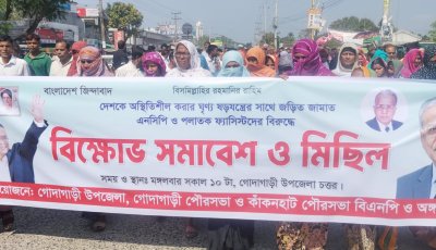 গোদাগাড়ী ইউএনও অফিসে এন.সি.পির তালা ॥ প্রতিবাদে বিএনপির বিক্ষোভ